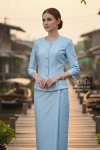 ชุดไทยเรือนต้น สีฟ้า (TR 002)