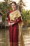 ชุดไทยศิวาลัย สีแดงทอง (TS 014)