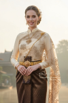 ชุดไทยศิวาลัย สีทองน้ำตาล (TS 008)