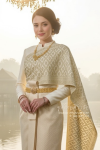 ชุดไทยศิวาลัย สีครีม (TS 013)