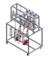 Modular mixer-settler for laboratory tests