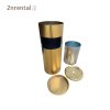 HH17-20 ถังขยะทรงสูงสีทองมีช่องด้านหน้า