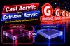 Cast Acrylic และ Extruded Acrylic วัสดุหน้าตาคล้ายกัน แต่ให้ผลลัพธ์ต่างกัน Cast Acrylic และ Extruded Acrylic วัสดุหน้าตาคล้ายกัน แต่ให้ผลลัพธ์ต่างกัน