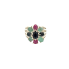 Tri gems Ring (Blue Sapphire and Jade Ruby)