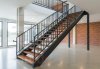 บันไดโครงเหล็กขนาดใหญ่ และราวจับกันตก สำหรับอาคารพาณิชย์