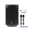 SHERMAN APS-155 ชุดเครื่องเสียงเคลื่อนที่ 15 นิ้ว+ไมค์ลอยคู่