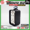 Apollo 2x4 บล๊อกยาง พร้อมปลั๊กกกราวด์ ทองเหลืองแท้ นำกระไฟฟ้าได้อย่างดี ทนทาน ตกไม่แตก ทนแรงกระแทก