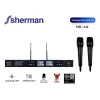 Sherman MIC-444 ไมค์ลอยถือคู่ UHF ระบบดิจิตอลปรับความถี่ได้ 160 ช่อง ปรับเสียงไมค์ได้ กำจัดเสียงรบกวนได้ดี