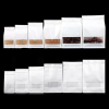 ถุงกระดาษ สีคราฟท์ มีหน้าต่างพลาสติกขุ่นสี่เหลี่ยม [5ใบ] มีซิปปิด ฐานเรียบ ขยายข้าง ตั้งได้ _ มีรอยฉีก