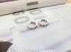 ต่างหูห่วงแฟชั่นทรงเรขาคณิตฝังคริสตัล ตัวเรือนสีเงิน (Geometric Crystal Silver Hoop Earrings)