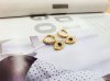 ต่างหูห่วงแฟชั่นห้อยจี้ลายดวงตาประดับคริสตัล ตัวเรือนสีทอง (Evil Eye Gold Hoop Earrings)