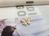 ต่างหูห่วงแฟชั่นดีไซน์หัวใจคริสตัลคู่และไข่มุก ตัวเรือนสีทอง (Double Crystal Heart and Pearl Gold Hoop Earrings)