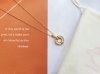 สร้อยคอแฟชั่นจี้วงแหวนซ้อนเลเยอร์ฝังคริสตัลระยิบระยับ ตัวเรือนสีทอง (Interlocking Double Ring Gold Necklace)