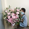 ตะกร้าดอกไม้โทนชมพู