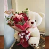 Teddy bear 68 cm. 5 flowers