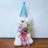 Bear 44 cm. & artificial flower bouquet