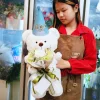Bear 44 cm. & artificial flower bouquet