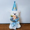 Bear 44 cm. & artificial flower bouquet