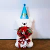 Bear 44 cm. & artificial flower bouquet