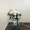 White and green flower vase
