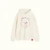 Beige vivid embroidered care bears Hoodie