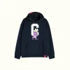 Navy embroidered share bear hoodie