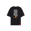 Black love rain loves tender heart bear Tee