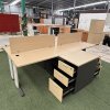โต๊ะทำงานกลุ่ม 4 ที่นั่งทรง L