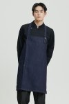 Jason Blue Denim Adjustable Button Strap Bib Apron