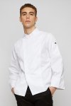 Denton White Pressed Button Longsleeves Chef Jacket