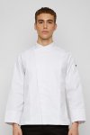 Denton White Pressed Button Longsleeves Chef Jacket