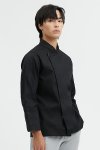 Tommy Black Longsleeves Chef Jacket with Press Buttons / 100% cotton