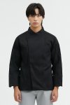 Tommy Black Longsleeves Chef Jacket with Press Buttons / 100% cotton