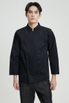 Sam Black Longsleeves Chef Jacket with Buttons