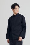 Denton Black Pressed Button Longsleeves Chef Jacket