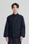 Denton Black Pressed Button Longsleeves Chef Jacket
