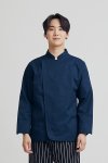 Jeff Navy Zipper Longsleeves Chef Jacket
