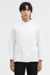 Tommy White Longsleeves Chef Jacket with Press Buttons