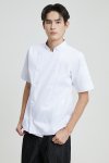 Sam White Shortsleeves Chef Jacket with Buttons