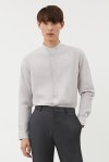 Men's Grey longsleeves oxford chinese collar shirt