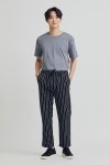 Black Stripe Elastic Waist Chef Trousers