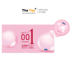 OLO PLUS+ ถุงยางอนามัย 001 กลิ่นดอกไม้ (วานิลลา) ชนิดเรียบ บาง ไซส์ 52 มม. เพิ่มไฮยาลูรอน
