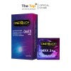 Onetouch ถุงยางอนามัย วันทัช มิกซ์ 3 พลัส มีสารเบนโซเคน ชนิดผิวไม่เรียบ ปุ่ม+เกลียว ไซส์ 52 มม.