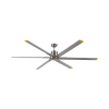 Ceiling fan, aluminum blades, model S-35, nickel color, 84 inches.