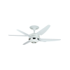 Ceiling fan with light, ABS blades, model V6-WH+RC, white, 56 inches.