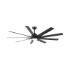 Ceiling fan with light, aluminum blades, model DC72-1015-9-LMBK, 72 inches, matte black.