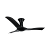 Ceiling fan with ABS blades, model SV3-BK+RC, matte black, 52 inches.