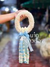 พวงมาลัยพุดใหญ่ รัดข้อรัก 3 ตัวอุบะรักสลับสีฟ้า ริบบิ้น