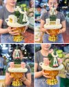 พานธูปเทียนแพรล้อมดอกพุดสี(ลูกค้าเลือกสีได้8สี)