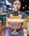 พานแก้วธูปเทียนแพรสี(ลูกค้าเลือกสีได้8สี)